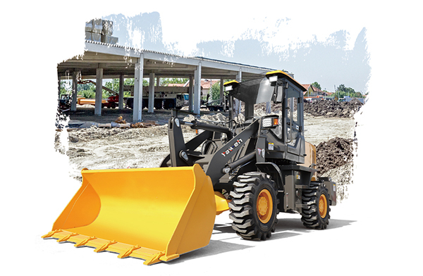 Wheel loader for construction site material handling