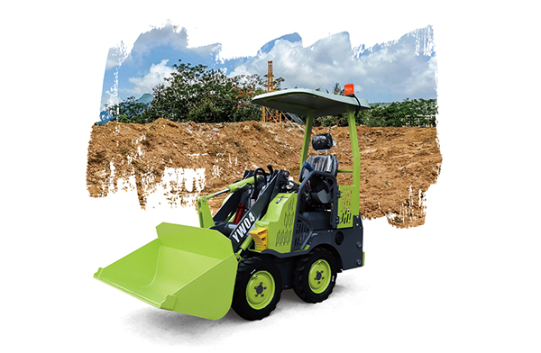 Compact skid steer loader for landscaping projects