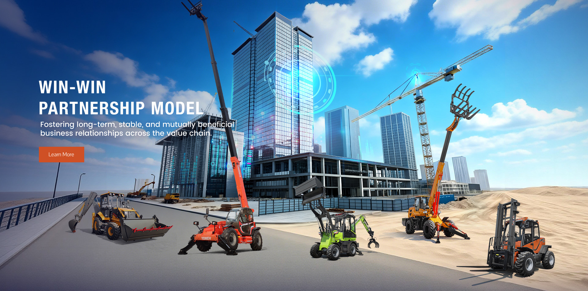 Backhoe loader partnership for building construction projects
