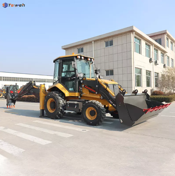 backhoe loader used in agricultural and rural projects