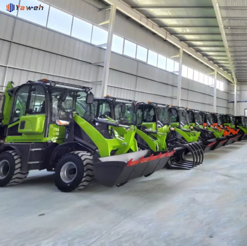 Yaweh backhoe loader with a large front bucket ready for construction work